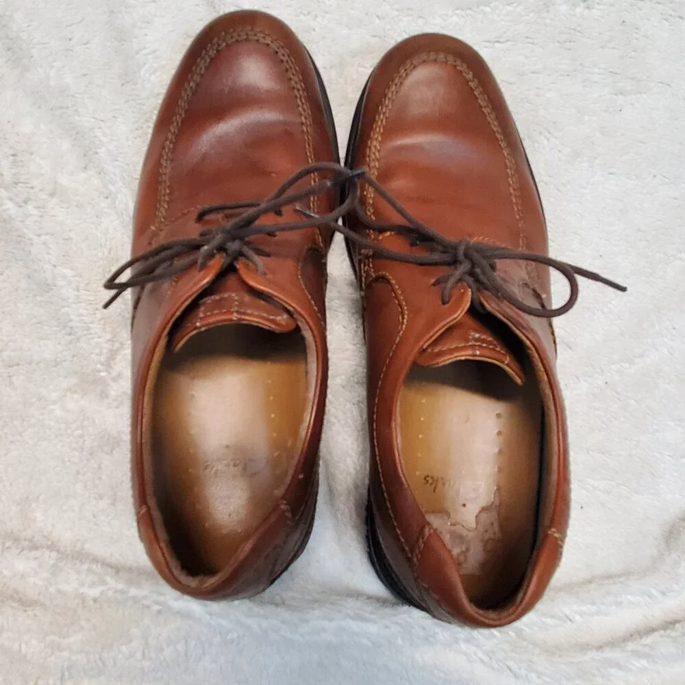 Clarks Tan Brown Leather Dress Shoe Men 10.5‎ Classic Work Capsule Old MOney